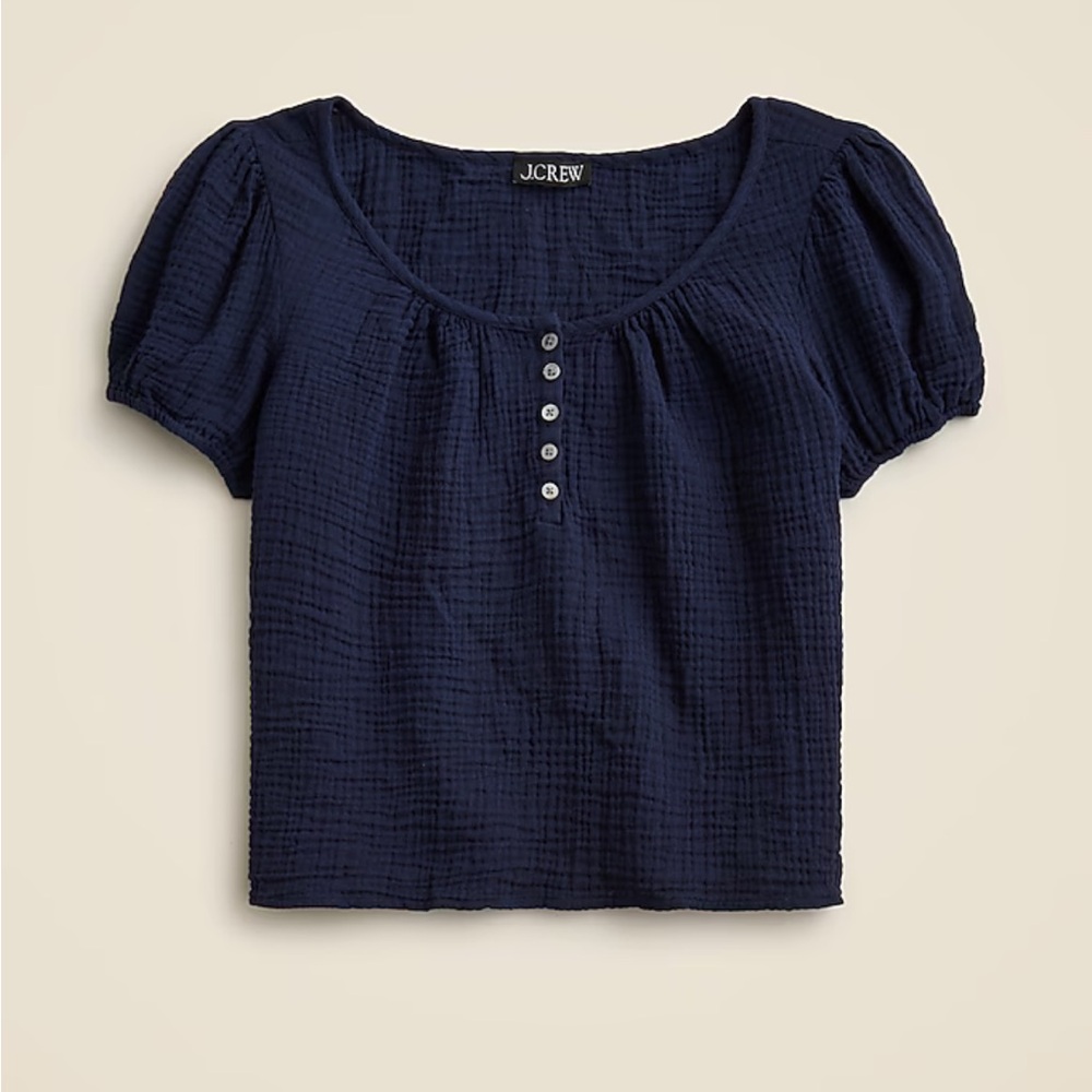 J. Crew Navy Cotton Blouse (tag is XS fits like S)